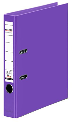 Original Falken Chromocolor Premium-Ordner. Made in Germany. Kunststoffbezug außen und innen 5 cm breit DIN A4 violett Ringordner Aktenordner Briefordner Büroordner Plastikordner Schlitzordner