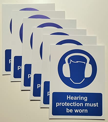 Multi pack safety signs & labels - A5 hearing protection must be worn 1.2 mm rigid plastic signs 6 pack. …
