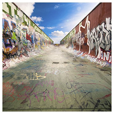 Bilderwelten Graffiti Fototapete inkl. Kleister 336x336cm - Vliestapete Made in Germany - Graffiti Tapete Jugendzimmer - Street Art Tapete - Graffiti Wandtapete Flur Gaming Zimmer T_2316