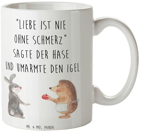 Mr. & Mrs. Panda Tasse Hase Igel - Geschenk, Tiermotive, Gute Laune, Designer Tasse, Kaffeetassen, Tiere, Spruch romantisch, Igel und Hase, lustige