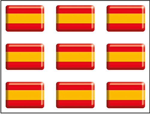 Artimagen - Pegatina Bandera España Rectángulo 9 uds. RESINA.