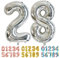 Ponmoo Foil Globo Número 28 82 Plata, Gigante Numeros 0 1 2 3 4 5 6 7 8 9 10-19 20-29 30 40 50 60 70 80 90 100, Grande Globos para La Boda Aniversario y Cumpleaños Fiesta Decoración