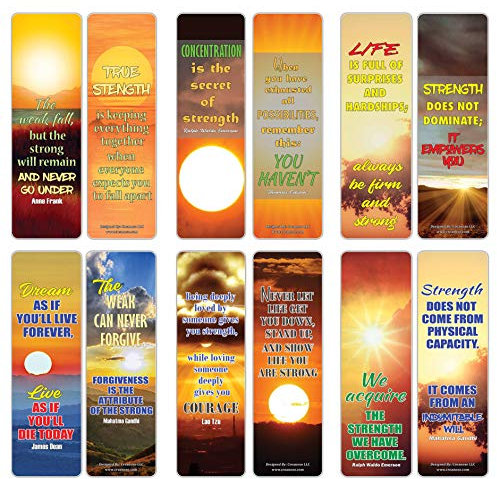 Creanoso Sun Light Be Strong Lesezeichen Zitate (60-Pack) - Awesome Lesezeichen für Bookworm, Bibliophilen - Einzigartige Buch-Lese Seite Binders - Stuffers Geschenke Belohnungen Token-Ideen