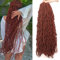 Xtrend Lot de 7 paquets d’extensions de cheveux synthétiques, dreadlocks Nu Locs effet naturel faites au crochet et pré-bouclées, 18 mèches par paquet, 61 cm, rouge cuivré 350#