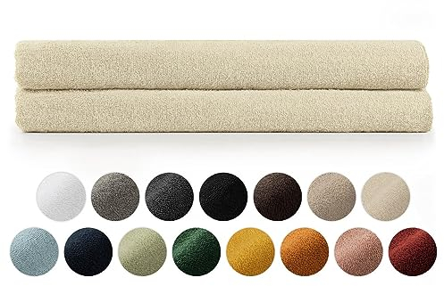 Blumtal - Serviette Sauna Sable - Serviette De Sauna en Coton 80x200 - Lot De 2 - Certifié Oeko-TEX®