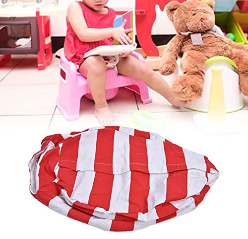 Rankomu Canvas Storage Bean Bag Chair, Stuffed Animal Storage Bag Chair with Handle Zipper Kid Bean Bag Chair for Kids, Toddlers and Teens (Red)