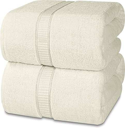 Utopia Towels,Luxuriöses Jumbo-Badetuch,100% ringgesponnene Baumwolle, extra großes Badetuch – superweiches Hotel-Qualitätshandtuch (89x178 cm, 2er-Pack) (Elfenbein)