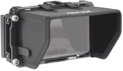 Nitze Cage Kit für Atomos Ninja V/Ninja V+/ Ninja/Ninja Ultra/Zato Connect/Shinobi, Käfig mit Sonnenschutzhaube, HDMI-Kabelklemme, integrierter NATO-Schiene und Cold Shoe - JT-A02B