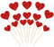 Gyufise 30Pcs Heart Cupcake Toppers Red Glitter Sweet Love Heart Cupcake Pick Valentine's Day Cake Decorations for Wedding Engagement Bridal Shower Birthday Valentine's Day Party Supplies Mixed Size