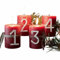 Loberon Deko-Pin 4er Set NIC, glitzerne Kerzenverzierung, Kerzendekoration, Adventskerzen, Adventskranz, Weihnachten, Weihnachtsdeko, Messing, Glas, Silber