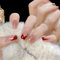 SINLOV Lot de 24 faux ongles longs carrés brillants à presser Rose Rouge Ballerine Faux ongles French Full Cover pour femmes et filles