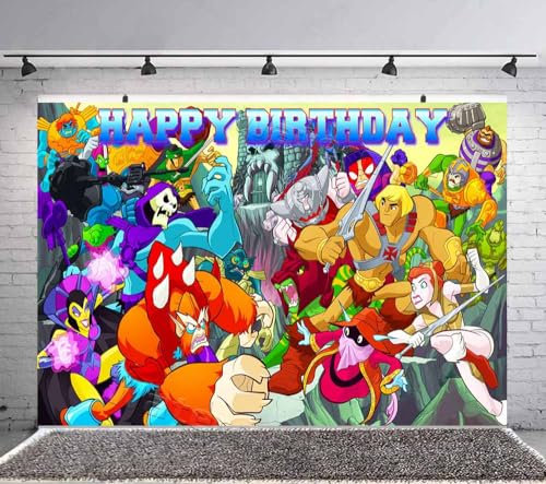 VEETHI Masters of The Universe He-Man Hintergrund für Geburtstag, Babyparty, Partyzubehör, Banner, Hintergrund, Fotografie, Dekoration, Hintergrund