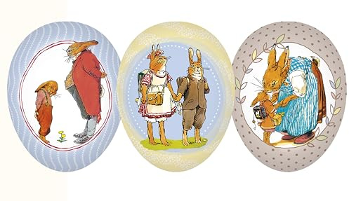 Nestler 3er Set Ostereier zum Befüllen Verschiedene Größen Motiv - Die Häschenschule - Handgemachte Eier aus Pappe - EIN liebevolles Ostergeschenk Osterei (15 cm)