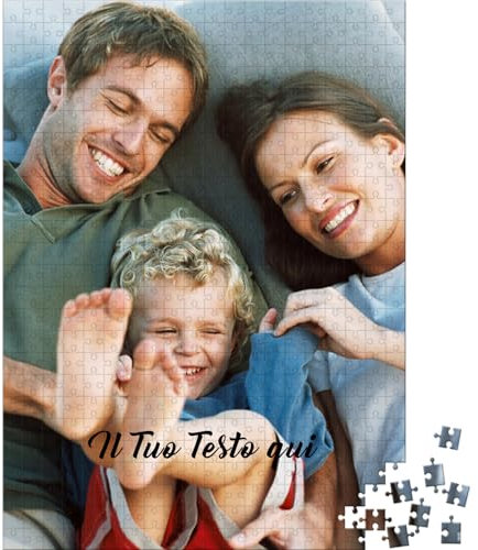 UM UPMALL Puzzle Personalizzato Con Foto - Puzzle di Legno Personalizzati da 120/200/300/500/1000/1500 Pezzi, Puzzle Con Testo Foto Personalizzata, Puzzle Divertenti per Gioco Adulto/Familiare