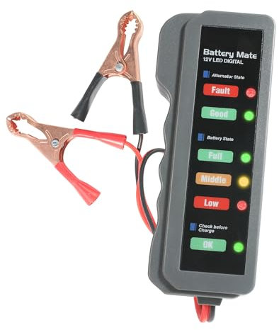 Flaconi Tester Batteria Auto,Tester per Batteria Auto 12v,Tester Prova Batteria Auto,Tester per Batteria,12V Tester Strumento Diagnostico,Test per Batterie Auto,Adatto per Auto,Moto,Camion