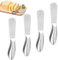4 Stück Buttermesser, Edelstahl Buttermesser Klein, Käsemesser Dessertmesser Set Marmelade Messer Tafelmesser käsemesser Küchenwerkzeug Besteck für Butter, Käse und Gebäckherstellung(13,5 cm, Silber)
