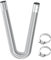 Flaconi Stainless Steel Diesel Heater Exhaust Pipe, 60cm, 1 Pipe & 2 Clamps, Silver