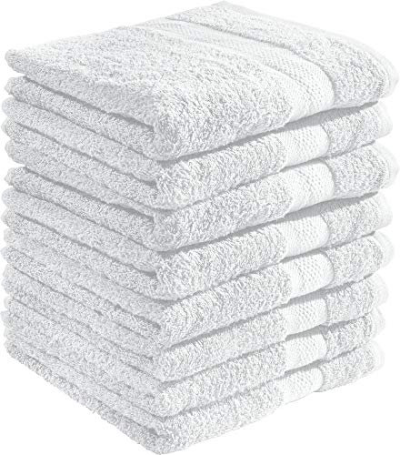REDBEST Duschtuchset, Frottierset 8er-Pack Chicago weiß Größe 70x140 cm - saugstark, strapazierfähig, ideal für Reisen, Sport (weitere Farben)