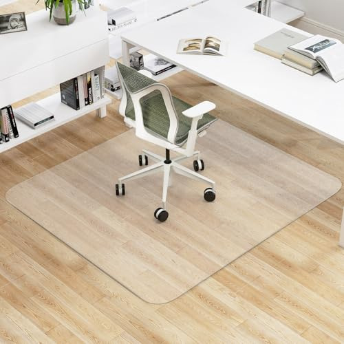 COSTWAY 160 x 180 cm Bodenschutzmatte Bürostuhl, Schreibtischstuhl Unterlage transparent, Schutzmatte Stärke 1,5mm, Bodenschutz Kratzfest & rutschfest, Stuhlunterlage für Laminat, Parkett, Hartböden