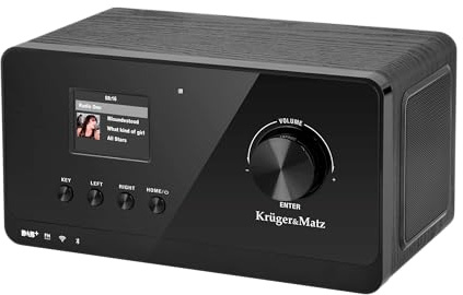 Kruger&Matz KM 816.1 Internetradio WLAN – Digitalradio DAB+ / FM, Bluetooth, DLNA/UPnP Streaming, AUX-Eingang, Wecker, Piano Schwarz