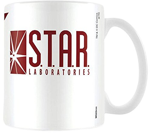 Empire Poster – Flash – Star Labs – Taille (cm) env. Tasse en céramique Blanche avec Inscription en Anglais « H9,5 » - Contenance : 320 ML - Passe au Lave-Vaisselle et au Micro-Ondes