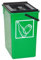HELGUEFER - Cubos de Basura de Reciclaje Verde 15L con Tapa y Asa | Cubo de Reciclaje 20 x 28 x 34 cm | Resistente, Amplio, Fácil de Limpiar | Para Cocina, Patio o Negocio