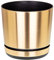 KORAD GOLD flower indoor plant pot with saucer plastic gloss modern decorative planter with drainage holes (10.4 inches (26 cm), Gold)