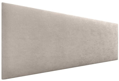 DHOME Kopfteil aus Kunstleder oder Stoff AQUALINE - Glatt Mit Beinen, Gepolstert, Luxusbett (Stoff Beige, 145cm für Betten 120/135/140)