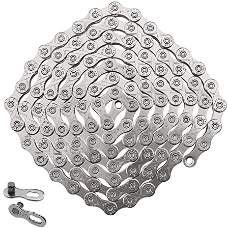 FahrradKette 10 Fach, Fahrrad kette 116 Glieder, Mtb Kette, Mountain Bike Chain, Kette mit variabler Geschwindigkeit, aus Robustem Edelstahl, für Rennrad Mountainbike, 1/2 x 11/128 Inch