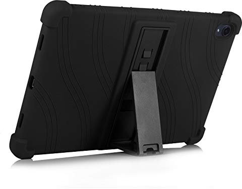 FONREST Per Lenovo-Tab-P11/P11-Plus/P11-5G (TB-J606F/J607F/J616F/J607Z) Custodia morbida silicone con cavalletto flessibile e leggero, antiurto Full Body Cover protettiva con angoli ispessiti (nero)