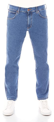WRANGLER Jeans Herren Stretch Regular Straight Fit Greensboro Jeanshose Denim Blue w33, Farbe: Blue Tomorrow, Größe: 33W / 32L