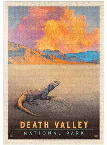 MyPuzzle Death Valley National Park: Chuckwalla Lizard, Vintage Poster - Premium 1000 Teile Puzzle - MyPuzzle Sonderkollektion von Anderson Design Group