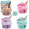 Ainiv Mini Slime Fluffy kit pour Enfants, 4 Pièces Butter Slime avec Breloques de Mini Slime,Cotillons de Slime Parfumés,Jouet de Mastic Anti-Stress de Bricolage pour Filles et Garçons
