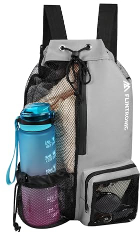 Flintronic Borsa da Nuoto Impermeabile - Zaino Sportivo da Palestra Con Scomparto Bagnato e Asciutto, Grande Borsa a Rete Con Coulisse per Attrezzatura da Nuoto per Uomini