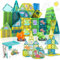 Dinosaur Toys Magnetic Tiles Jurassic Scenes Dino World Magnet Building Block Animals Toy Learning Construction STEM Toy Preschool Christmas Birthday Gift for Boys Girls Kids Age 3 4 5 6 7 8