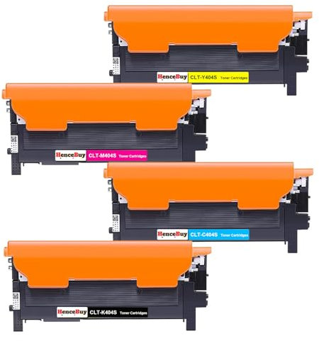 HenceBuy CLT-P404C Tonerkartusche Kompatibel für Samsung CLT-K404S C404S Y404S M404S Toner für Xpress SL C480W C480FW C430W C480FN C480 C430 C48X C43X Series (4er-Pack, Schwarz Cyan Gelb Magenta)
