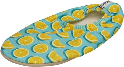 Slipstop Kinder Hausschuhe Badeschuhe LIME Zitrone green, Größe:27/29 EU