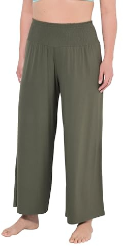 Ulla Popken Damen große Größen Übergrößen Plus Size Marlenehose, weites Bein, breiter Elastikbund