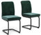 Vicco Freischwinger Eleganza, Küchenstuhl, Grün, 2er Set