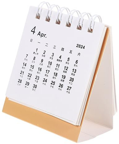 SHINEOFI Schreibtischkalender Kalender 2024 Kalender wöchentlich Home-Office-Schule Tag tischkalender basteln kalender schreibtisch Tischkalender 2023-2024 stehender Kalender Papier Orange