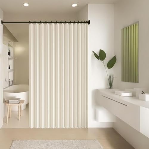 Rideau Accordéon Porte 150 x 200 cm Anti Froid et Chaleur Magnétique Impermeable à Oeillets Décoratif Rideaux Occultants pour Salon Chambre Maison et Cuisine, Beige