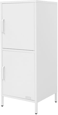 ML-Design Aktenschrank 40x101,5x40 cm, Weiß, aus Stahl, Büroschrank mit 2 Türen und verstellbaren Regalböden, Mehrzweckschrank Metallschrank Stahlschrank, Aufbewahrungsschrank für Büro & Homeoffice