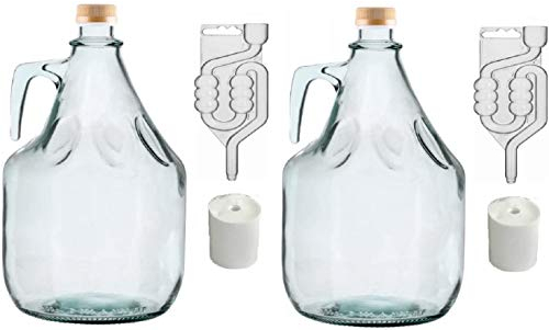 SET 8tlg. FLASCHE GÄRBALLON + STOPFEN + GÄRRÖHRCHEN + SCHRAUBVERSCHLUSS 3L BDG3Z