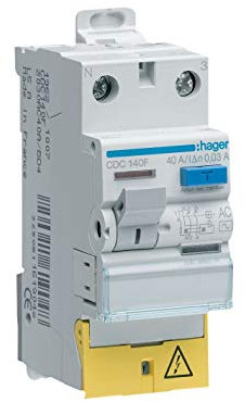 interrupteur différentiel hager - 25a - 30 ma - 1 pôle + neutre - type ac - vis / vis