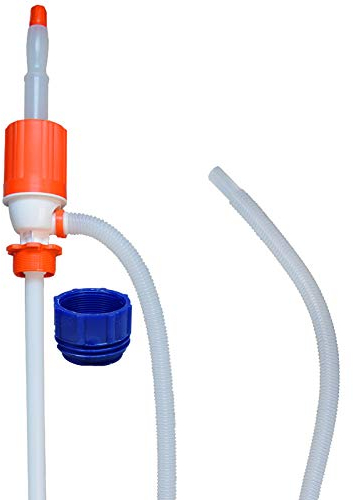 BRESTOL Pompe à essence, à main, pompe à fût résistante aux acides avec adaptateur de fût de 210 l pour essence, huile moteur, eau, acides, alcalis, diesel, 18,5 l/minute – Pompe de transvasement