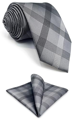 S1 Shlax&Wing Größe Checked Grau Herren Mehrfarbigs Krawatte 100% Seide