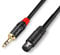 JOLGOO 3.5mm Stereo Audio Plug to Mini XLR Female Cable, 1/8 TRS Plug to 3-pin Mini XLR Female Headphones Audio Cable, 2 Meters
