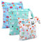 BelleStyle Windeltasche, Wickeltasche, 3 PCS Wetbag Organiser Beutel Naßtasche Baby Wiederverwendbare Wasserdicht Waschbar Reißverschluss groß für Kleinkind Windeln Reisen Gym Strand Pool (Blau)