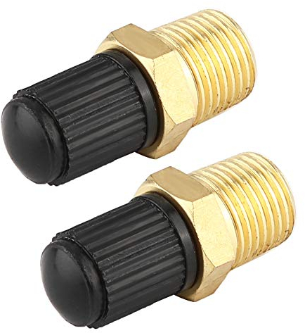 Qiilu Brass Air Compressor Valve, 2pcs 1/8鋳 NPT to 0.4鋳 MPT, 200-300psig, Compact Structure, Rated Working Pressure 200psig