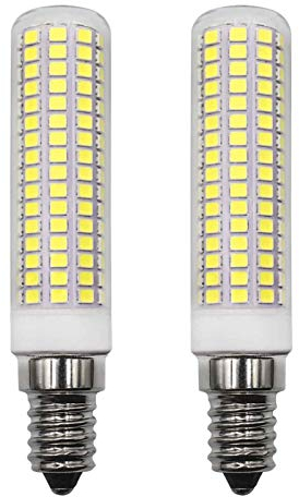 MJIUZHOU E14 Led Light Bulb 8W Equivalent to 80W 100W 120W Halogen Cool White 6500K 1160Lm AC 95V- 265V C7 Edison Chandelier Small Base for Refrigerator Ceiling Fan Bedroom Salt Lighthouse Pack of 2